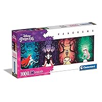 Clementoni - Disney Princess Panorama Princess-1000 Pieces Adults, Panoramic Jigsaw Puzzle, Made in Italy, Multicoloured, 39722
