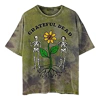 Grateful Dead Unisex-Adult Standard Keep It Green Flower Tie Dye T-Shirt