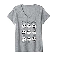 Womens Disney The Nightmare Before Christmas Emotional Jack V-Neck T-Shirt