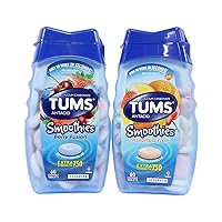 Tums Smoothies Berry Fusion and Assorted Fruit 60 Count Each