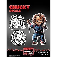 Chucky & Tiffany Child's Play Decals - Set of 3 Vinyl Stickers for Car Tumbler Water Bottle Laptop Halloween Horror Car Decal Chucky Doll Face Scary Stickers