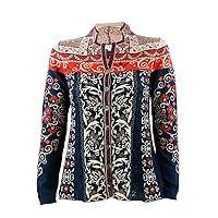 Sweater Jacket, Morocco Pattern, Marine Blue, EUR 42 - US 12