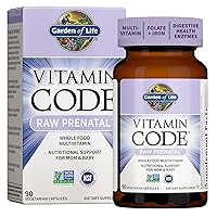 Vitamin Code Raw Whole Food Prenatal Multivitamin with Iron, Folate not Folic Acid, Best Vegetarian Gluten Free Prenatals for Women, 90 Count