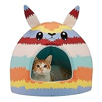 Best Friends by Sheri Novelty Pet Hut, Covered Domed Cat and Dog Bed, Washable Microfiber, Pinata