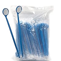 100pcs Disposable Dental Exam Mouth Mirrors Oral Dental Mirror Plastic Dental Instrument (Blue)