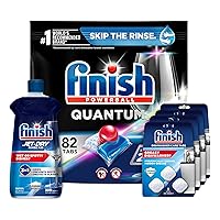 Finish - Quantum Dishwasher Detergent - Powerball - Ultimate Clean & ShineTablets - Dish Tabs & Finish Jet-dry, Rinse Agent & Finish In-Wash Dishwasher Cleaner: Clean Hidden Grease and Grime