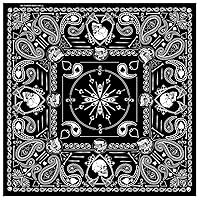 Hot Leathers Unisex-Adult Spade Skull Paisley Bandana (Black, 21