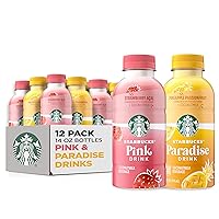 Starbucks Pink & Paradise Drink, 2 Flavor Variety Pack, Coconut Milk, 14oz Bottles (12 Pack)