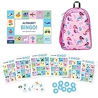 Wildkin 15-Inch Backpack and Alphabet Bingo Educational Card Bundle: Fun Learning and Stylish Adventures Anywhere (Groovy Mermaids)