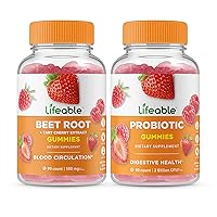 Lifeable Beet Root + Probiotic 2 Billion CFU, Gummies Bundle - Great Tasting, Vitamin Supplement, Gluten Free, GMO Free, Chewable