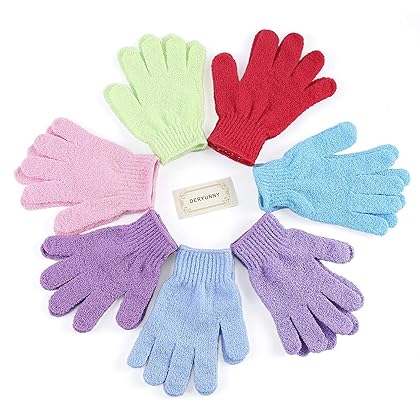 8 Pairs Double Sided Exfoliating Gloves Body Scrubber Scrubbing Glove Bath Mitts Scrubs for Shower, Body Spa Massage Dead Skin Cell Remover