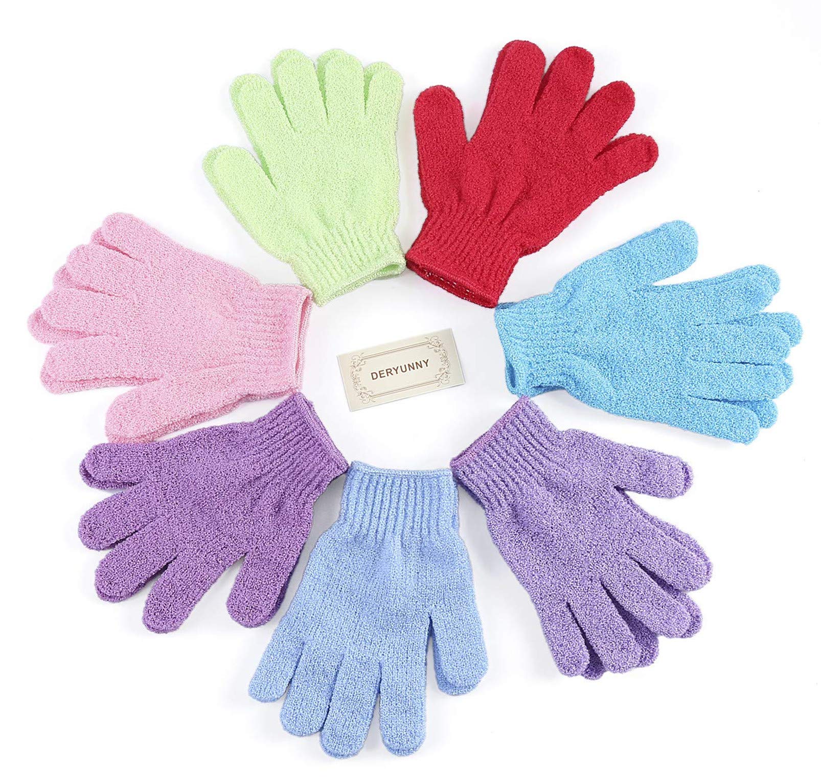 8 Pairs Double Sided Exfoliating Gloves Body Scrubber Scrubbing Glove Bath Mitts Scrubs for Shower, Body Spa Massage Dead Skin Cell Remover