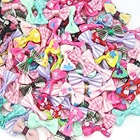 100Pcs Mix Style Mini Satin Ribbon Bows Ties Grosgrain Tiny Bows Little Bowknot Flower Embellishments for Craft Projects, Card Making, Sewing, Gift Wrapping (Colorful)