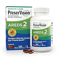 BAUSCH + LOMB Preser-Vision AREDS 2 Formula Eye Vitamin and Mineral Supplement, 120 softgels