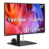 ViewSonic VP2786-4K 27 Inch Premium IPS 4K USB C Monitor with Integrated Color Wheel, 100% Adobe RGB, 98% DCI-P3, Pantone Validated, 90W Charging, HDMI, DisplayPort for Professional Home and Office