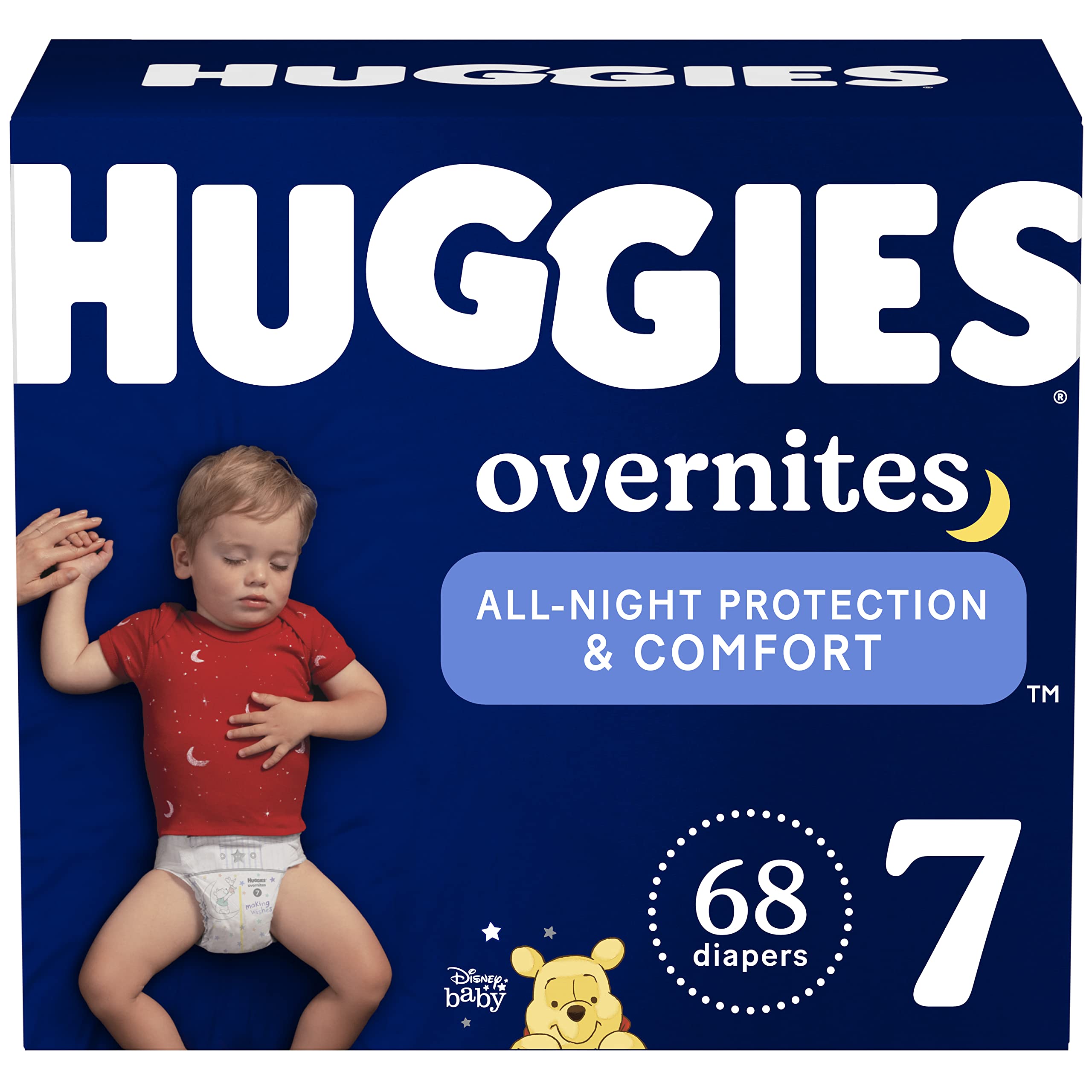 Huggies Overnites Nighttime Baby Diapers, Size 7 (41+ lbs), 68 Ct