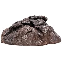 Backyard X-Scapes Artificial Rock Well Pump Cover for Landscaping Faux Rock for Decorating to Hide Pipe Fiberglass Boulder Cover Medium River Brown 12 in H x 20 in W x 30 in L