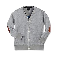 Gioberti Boy's 100% Cotton Light Weight Knitted V-Neck, Long Sleeve Cardigan Sweater