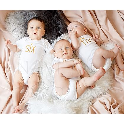NAVI - 12 Monthly Onesies - Newborn Bodysuits Gift - Baby Shower Present
