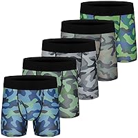 Boys Boxer Briefs,Cotton Toddler Underwear Breathable Mesh Performance Sport Big Boy Boxer Briefs with Fly 5Pack (K:5Pack Polyester, 10-12) L