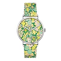 Ted Baker Women's Stainless Steel Quartz Leather Strap, Multicolor, 18 Casual Watch (Model: BKPPHS2369I), Silver/Green/Milti