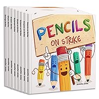 On Strike Book Set, Hardcover Books 1-8: Pencils on Strike, Swings on Strike, Chairs on Strike, Glues On Strike, Crayons on Strike, Scissors on Strike, Erasers on Strike, Rulers on Strike