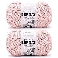 Bernat Blanket Super Bulky Acrylic Yarn - 2 Pack of 300g/10.5oz #6 Chunky Chenille Heavy Weight Yarn for Knitting and Crocheting, Amigurumi, Thick Blankets (Pink Dust, 220 Yards 2-Pack)