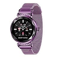 Smart Watches are Suitable for Android and iOS Phones, Sports Smart Watches with Blood Pressure and Heart Rate Monitoring, pedometers with Message Notifications (Bright Purple)
