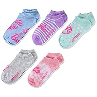 Barbie Girls 5 Pack No Show Socks