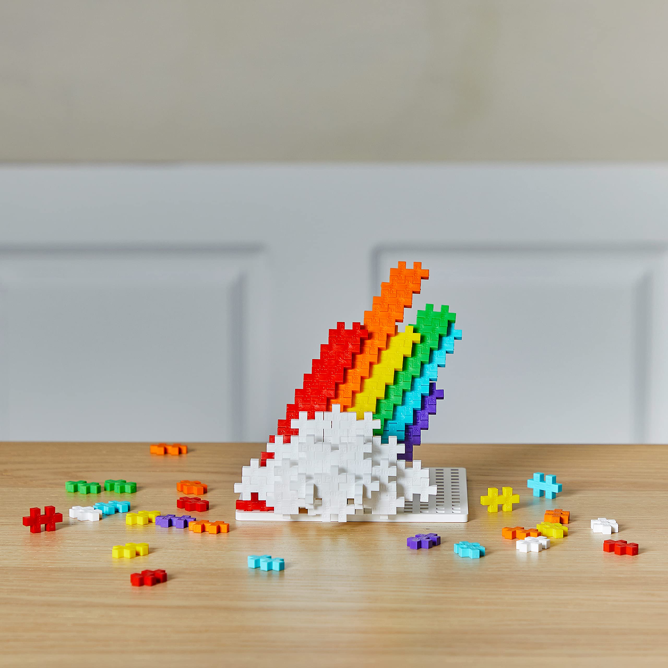 PLUS PLUS - 70 Piece Rainbow Mix - Construction Building Stem/Steam Toy, Interlocking Mini Puzzle Blocks for Kids, Open Play Tube