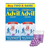 Children's Advil Fever Reducer/Pain Reliever, 100mg Ibuprofen (Grape Flavor Oral Suspension, 4 fl. oz. Bottle, Pack of 2)