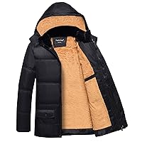 Men's Hooded Faux Fur Lined Quilted Winter Coats Jacket