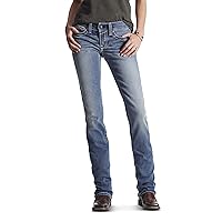 ARIAT Women's R.e.a.l. Mid Rise Stretch Icon Stackable Straight Leg Jean