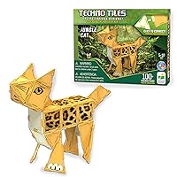 The Learning Journey Techno Tiles - Jungle Cat | Construction Project with 100+ Building Pieces | STEM Projects for Kids Ages 5-10 | Engineering Activity for Girls & Boys