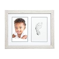 Kate & Milo Rustic Baby Footprint Photo Frame and Ink Kit, Woodland Nursery Décor, Rustic Picture Frames