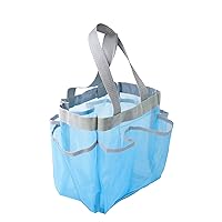Honey-Can-Do SFT-01103 Quick Dry Shower Tote, 7-Pocket, Blue,Small