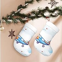 Christmas Stockings Decorations Colored Airplane Lovely Christmas Stockings Bags Christmas Fireplace Decor Socks for Stairs Fireplace Hanging Xmas Home Decor