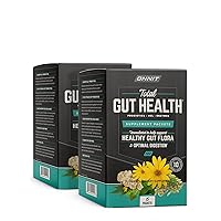 Total Gut Health - Complete Probiotics & Digestive Enzyme Supplement for Women & Men - 5 Strains of Probiotics, Prebiotics, Enzymes, Betaine HCL - 2 Pack