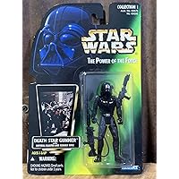 Star Wars The Power of the Force Death Star Gunner with Imperial Blaster and Assault Rifle (Green Holo Card)