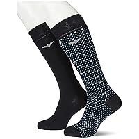 Emporio Armani Men's 2 Pack Eagle/Dots Casual Long Socks