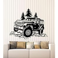 Vinyl Wall Decal Jeep SUV ATV Power Big Machine Travel Stickers Mural Large Decor (g5518) Black