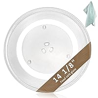 14 1/8 Inch Microwave Glass Turntable Plate Replacement for G.E Sam-Sung Microwave Oven Replaces WB49X10063 DE74-20002B WB39X10038 WB49X10096 WB49X10030 DE74-20002D by Fetechmate