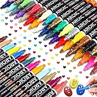 Paint Pens for Rock Painting - 48 Pack.Write On Anything! Paint pens for Rock, Wood, Metal, Plastic, Glass, Canvas, Ceramic & More! Low-Odor, Oil-Based, Medium-Tip Paint Markers