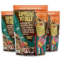 Granarly Espresso Yo Self Granola 3 Pack - Caffeinated Gluten Free Granola for Yogurt - Healthy Vegan Granola Cereal for on The Go Snacks - 10oz/bag, 3 Count