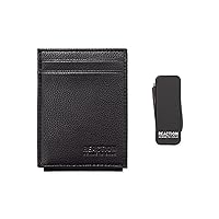 Kenneth Cole REACTION Men's Slim Magnetic Front Pocket Wallet with Dual Money Clip Tool Set, Black, One size