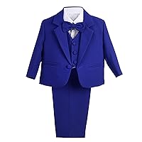 Lito Angels Baby Boys' Formal Tuxedo Suits Wedding Christening Outfits No Tail 5 Piece Set 022