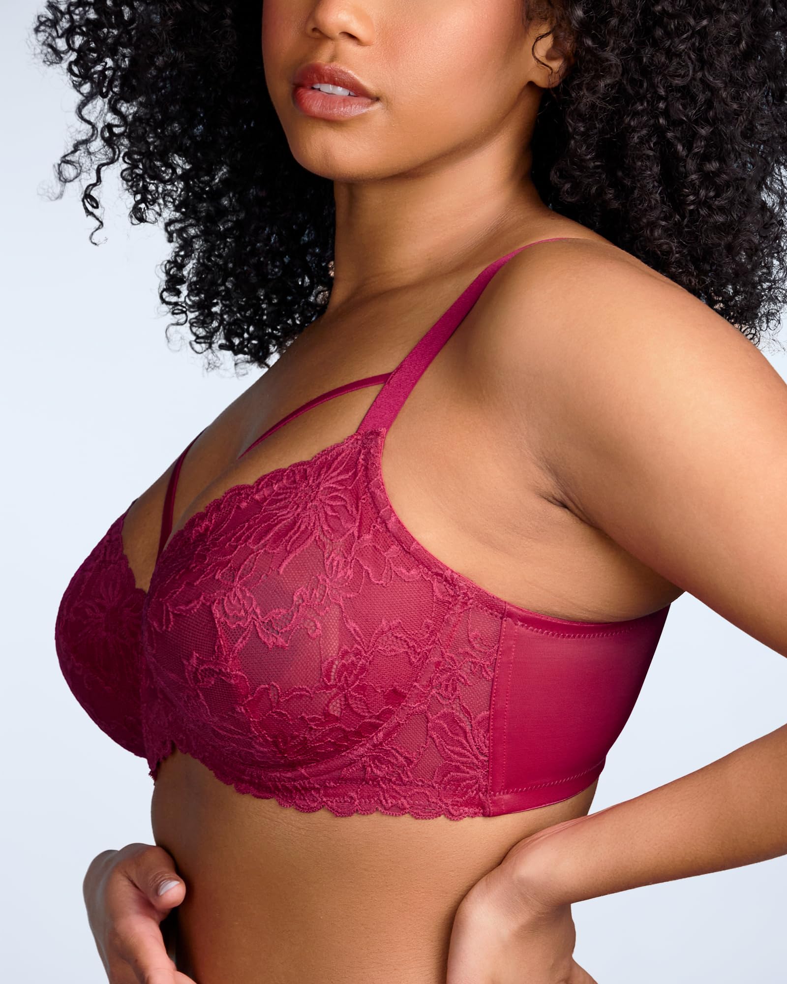 HSIA Minimizer Bra for Women,Unlined Non Padded Lace Sexy Plus