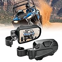 UTV Side Mirrors Offroad Rear View Mirrors Aluminum Universal Fits with Windshield for 1.75inch Roll Cage Polaris Ranger RZR Pioneer Can-Am Commander Kawasaki Yamaha Cfmoto, 2 Years Warranty