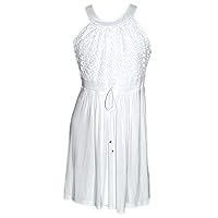 Calvin Klein Women's White Lace Panel Mini Dress Size 8