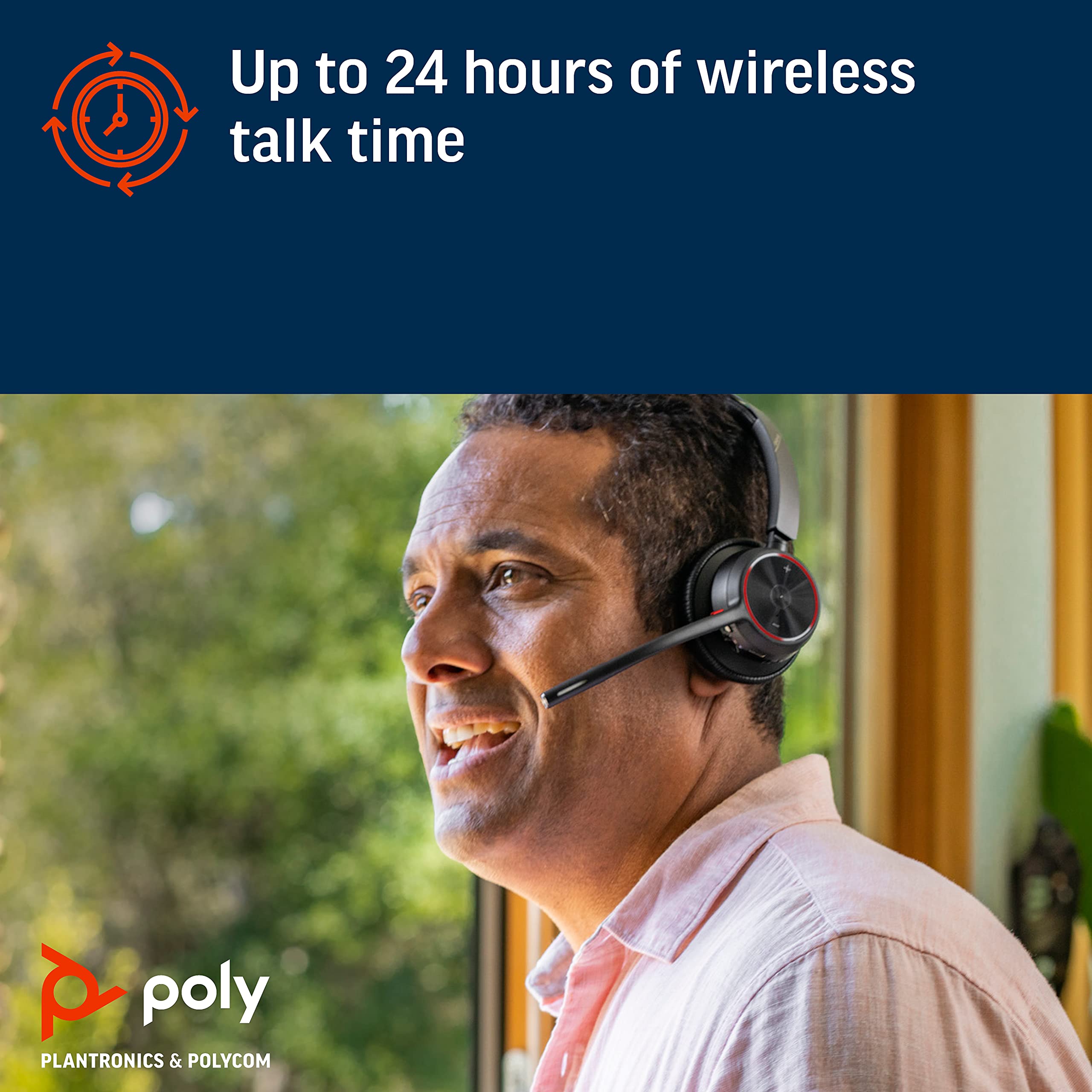 Poly - Voyager 4310 UC Wireless Headset (Plantronics) - Single-Ear Headset with Boom Mic - Connect to PC/Mac via USB-C Bluetooth Adapter, Cell Phone via Bluetooth - Works with Teams, Zoom & More